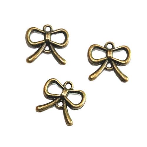 Connecteur d'alliage de Zinc bowknot, Noeud papillon, Plaqué de couleur de bronze antique, DIY & boucle de 1/1, 17x18mm, 100PC/sac, Vendu par sac