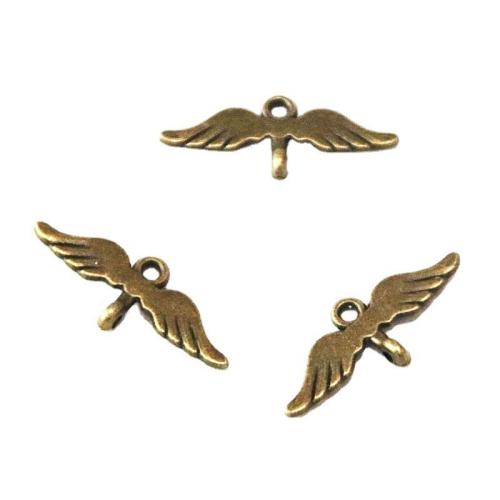 Tibetan Style Connector, Wing Shape, antique bronze color plated, DIY & 1/1 loop, 10.40x24.60mm, 100PCs/Bag, Sold By Bag