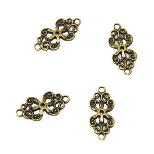 Tibetan Style Connector, antique bronze color plated, DIY & 1/1 loop, 10x19mm, 100PCs/Bag, Sold By Bag