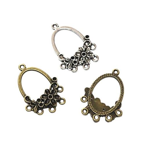 Tibetan Style Connector, plated, DIY & 1/5 loop, more colors for choice, 35.30x25.30mm, 50PCs/Bag, Sold By Bag