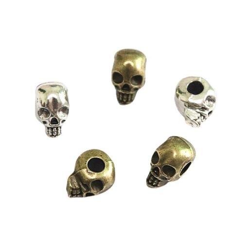 Tibetan Style Jewelry Beads, Skull, plated, DIY, more colors for choice, 13x8x10mm, 60PCs/Bag, Sold By Bag