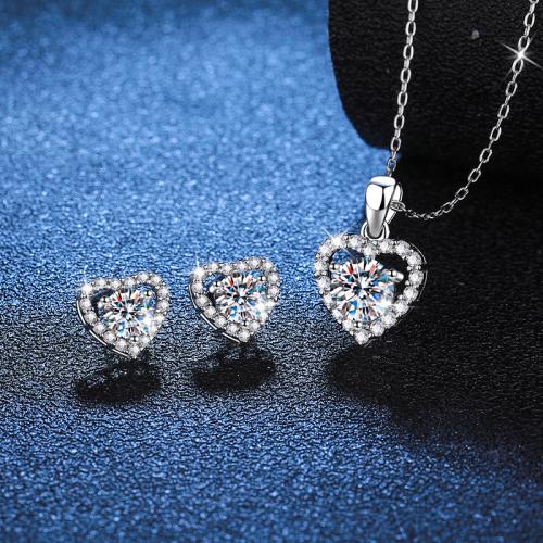 925 Sterling Silver Jewelry Set, Heart, different styles for choice & for woman, Sold By PC