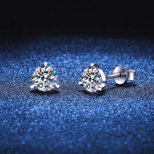 925 Sterling Silver Stud Earring, different materials for choice & different size for choice & for woman, Sold By Pair