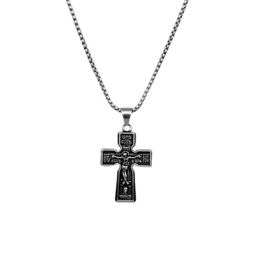 Stainless Steel Jewelry Necklace, 304 Stainless Steel, Cross, fashion jewelry & Unisex, original color, Length:60 cm, Sold By PC