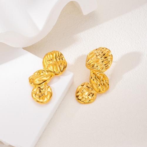 Boucle d'oreille de gaujon en acier inoxydable, Acier inoxydable 304, bijoux de mode & styles différents pour le choix & pour femme, doré, Vendu par paire