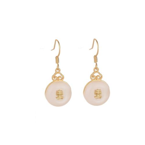 Boucles d'oreilles pendantes en laiton, bijoux de mode & pour femme, 30mm, Vendu par paire