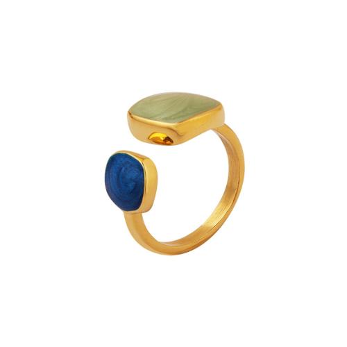 Bague acier titane, bijoux de mode & styles différents pour le choix & pour femme & émail, plus de couleurs à choisir, Taille:7, Vendu par PC