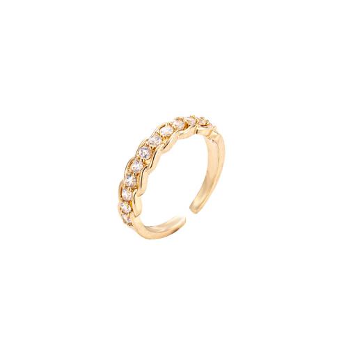 Brass Finger Ring, fashion jewelry & for woman & with rhinestone, US Ring Size:7, Sold By PC