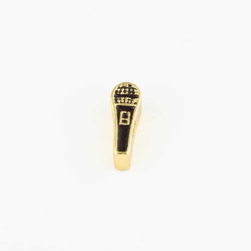 Brass Jewelry Beads, Microphone, DIY & enamel, 10x4mm, Hole:Approx 2mm, Sold By PC