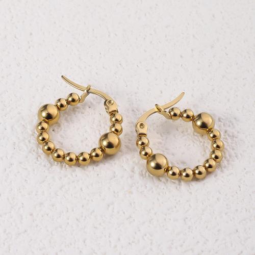 Acier inoxydable Levier Retour Earring, Acier inoxydable 304, Plaqué or 18K, bijoux de mode & pour femme, doré, 21mm, Vendu par paire