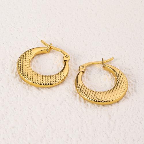 Stainless Steel Lever Back Earring, 304 Stainless Steel, 18K gold plated, fashion jewelry & for woman, golden, 21mm, Sold By Pair