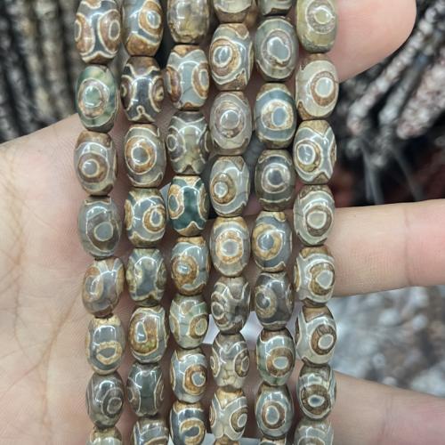 Natural Tibetan Agate Dzi Beads, Drum, polished, DIY & different size for choice & different designs for choice, more colors for choice, Sold Per Approx 38 cm Strand