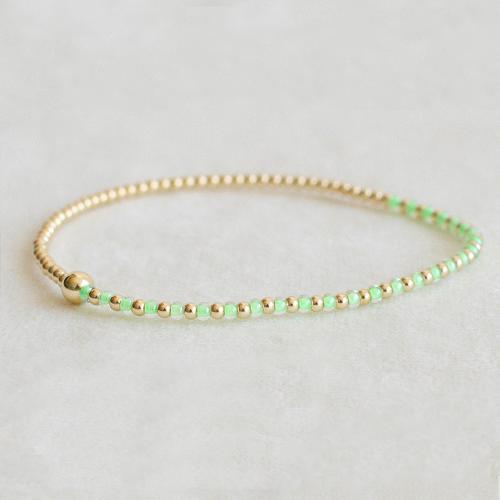 Glass Beads Bracelet, Seedbead, with Elastic Thread, for woman, more colors for choice, Length:17.5 cm, Sold By PC