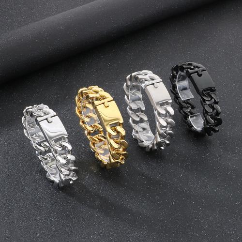 Stainless Steel Jewelry Bracelet, 304 Stainless Steel, plated, Unisex & different styles for choice, more colors for choice, Length:22 cm, Sold By PC