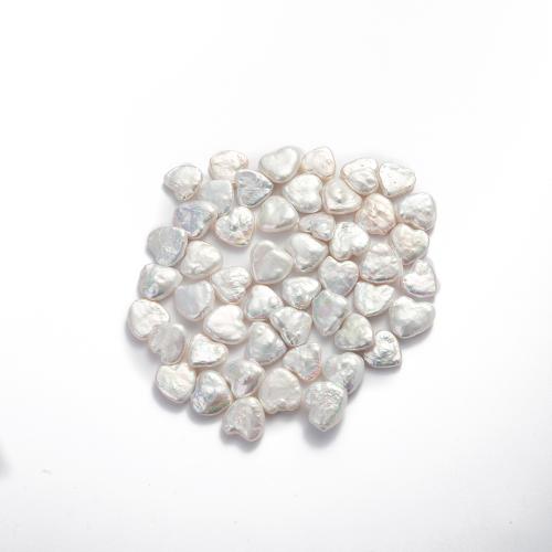 Naturel d'eau douce perles, perle d'eau douce cultivée, coeur, DIY, blanc, 11mm, Vendu par PC