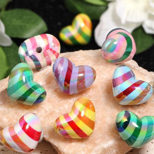 Acrylic Jewelry Beads, Heart, DIY, mixed colors, 15x19mm, 50PCs/Bag, Sold By Bag