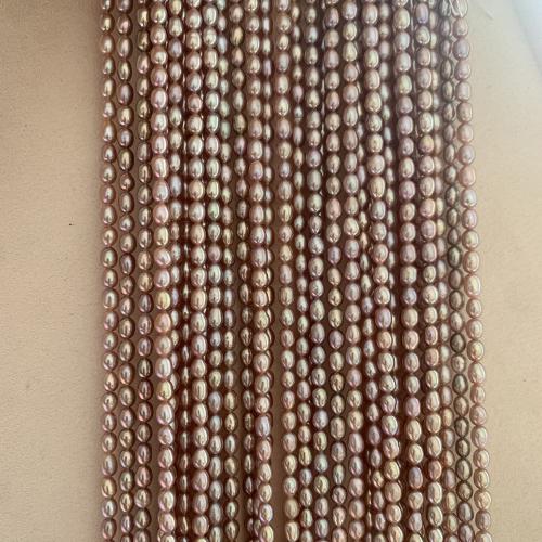 Cultured Rice Freshwater Pearl Beads, DIY, purple pink, about:4-4.5mm, Sold Per Approx 35 cm Strand