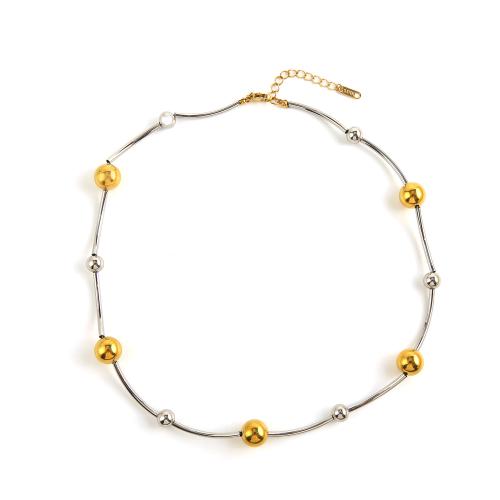 Collier de bijoux en acier inoxydable, Acier inoxydable 304, avec 5cm chaînes de rallonge, Placage, bijoux de mode & pour femme & deux tons, Longueur:44 cm, Vendu par PC