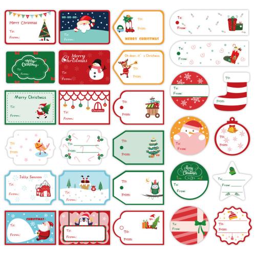 Kleber +Aufkleber Aufkleber Papier, Weihnachts-Design & gemischtes Muster & DIY, 135x195mm, 28PCs/Tasche, verkauft von Tasche