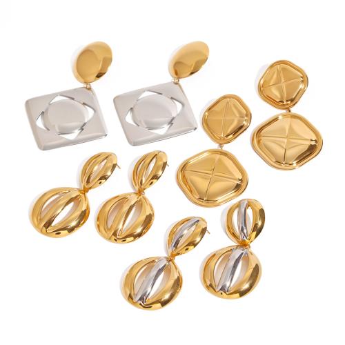 Boucle d'oreille de gaujon en acier inoxydable, Acier inoxydable 304, Placage, bijoux de mode & styles différents pour le choix & pour femme, Vendu par paire