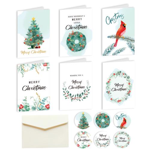 Christmas Greeting Card, Paper, Christmas Design & mixed pattern & different styles for choice, 6PCs/Bag, Sold By Bag