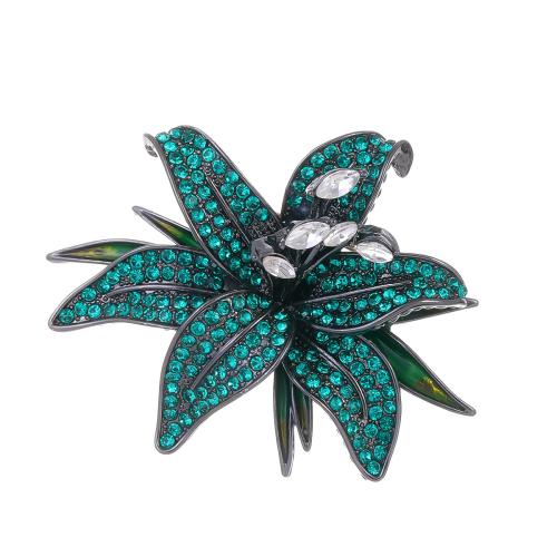 Tibetan Style Brooches, petals, plated, for woman & enamel & with rhinestone, more colors for choice, Sold By PC