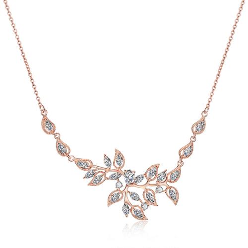 Cubic Zircon Micro Pave Brass Necklace, micro pave cubic zirconia & for woman, more colors for choice, Sold By PC