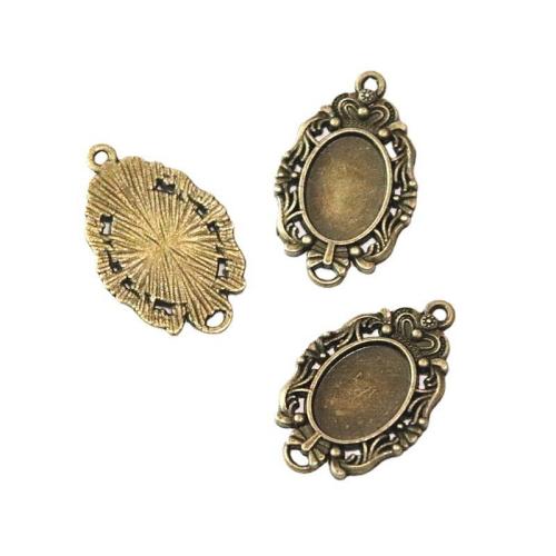 Tibetan Style Connector Setting, antique bronze color plated, DIY & 1/1 loop, 14x10mm, 60PCs/Bag, Sold By Bag