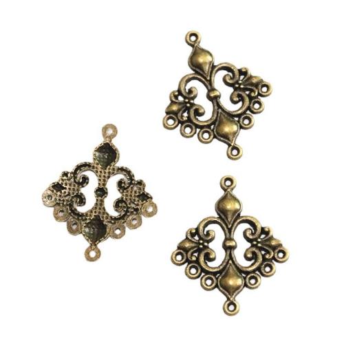 Tibetan Style Connector, antique bronze color plated, DIY & 1/1 loop, 30x36.50mm, 50PCs/Bag, Sold By Bag