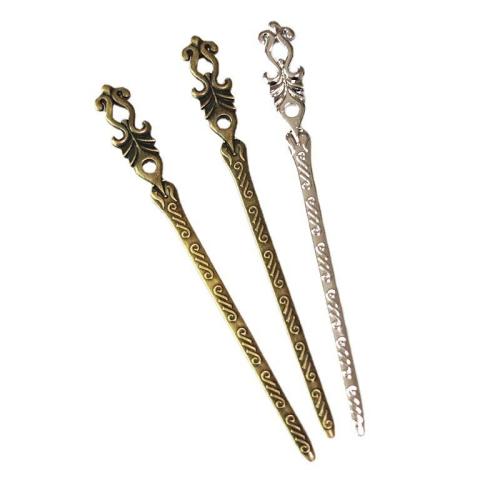 Hair Stick, Tibetan Style, plated, double-sided, more colors for choice, 16x158mm, 10PCs/Bag, Sold By Bag