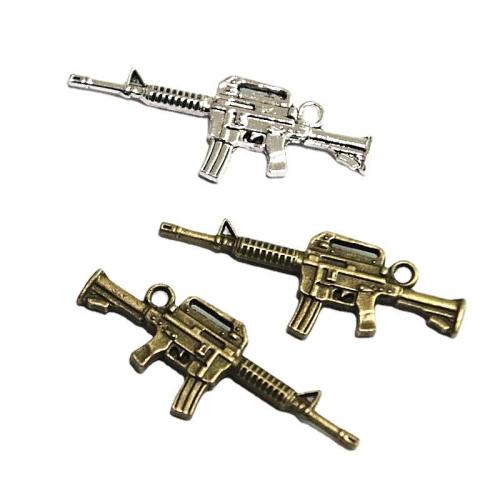 Tibetan Style Gun Pendants, plated, DIY, more colors for choice, 45x16mm, 50PCs/Bag, Sold By Bag