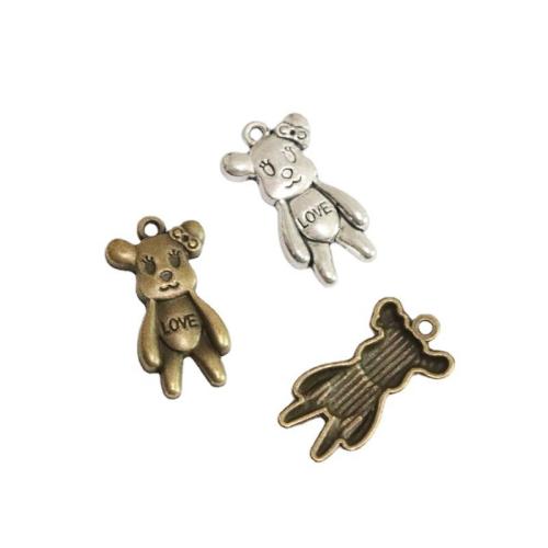 Tibetan Style Animal Pendants, Bear, plated, DIY, more colors for choice, 28x15.20mm, 40PCs/Bag, Sold By Bag