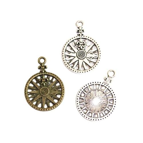 Tibetan Style Pendants, Round, plated, DIY, more colors for choice, 26.30x36.70mm, 50PCs/Bag, Sold By Bag