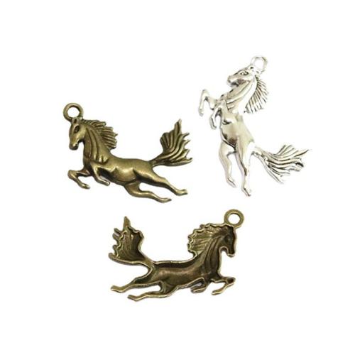 Pendentifs animaux en alliage de zinc, cheval, Placage, DIY, plus de couleurs à choisir, 45.70x30.20mm, 30PC/sac, Vendu par sac