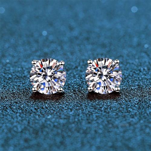 925 Sterling Silver Stud Earring, different materials for choice & Unisex & different size for choice, Sold By Pair