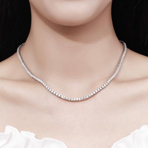 925 Sterling Silver Necklace, different materials for choice & different size for choice & for woman, Sold By PC