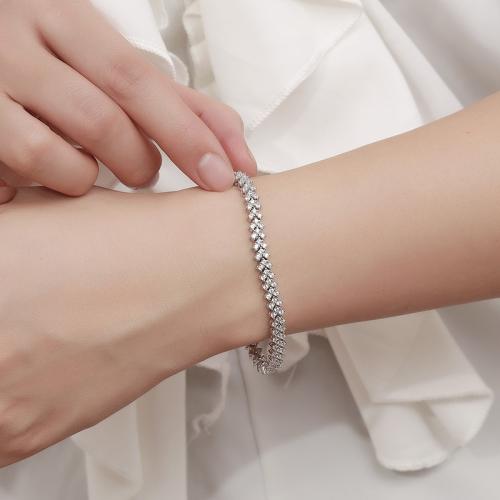 Argent sterling 925 bracelet, différents matériaux pour le choix & normes différentes pour le choix & pour femme, Vendu par PC