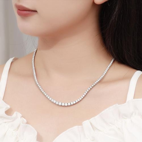 925 Sterling Silver Necklace, different materials for choice & different size for choice & for woman, Sold By PC