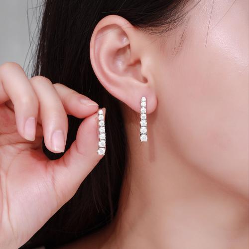 925 Sterling Silver Drop Earring, different materials for choice & for woman, Sold By Pair