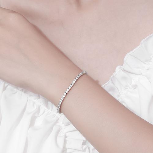 925 Sterling Silver Bracelet, different materials for choice & different size for choice & for woman, Hole:Approx 1.5mm, Sold By PC