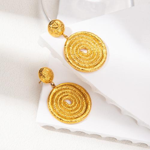 Boucle d'oreille de gaujon en acier inoxydable, Acier inoxydable 304, bijoux de mode & pour femme, doré, 46x31mm, Vendu par paire