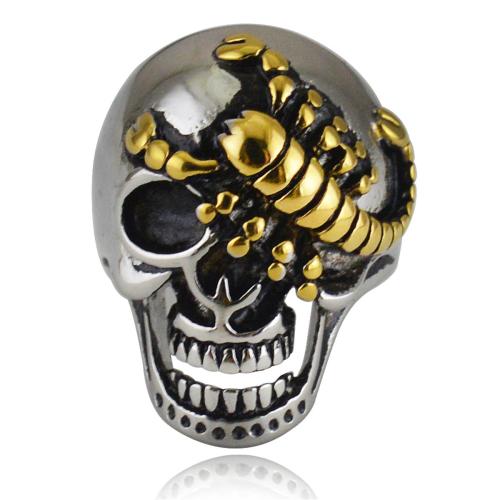 Stainless Steel Finger Ring, 304 Stainless Steel, Skull, vintage & fashion jewelry & Unisex & different size for choice, more colors for choice, Sold By PC