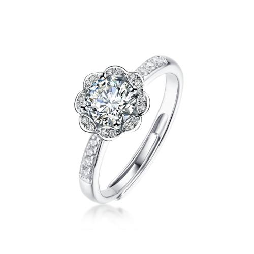 Zircon cubique Micro Pave Sterling Silver Rings, Argent sterling 925, bijoux de mode & pavé de micro zircon & pour femme, Taille:7, Vendu par PC