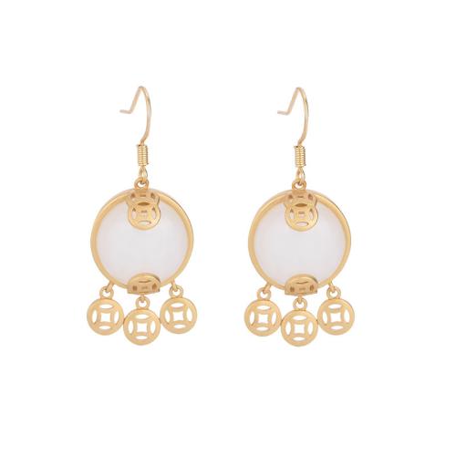 Boucles d'oreilles pendantes en laiton, bijoux de mode & pour femme, 42mm, Vendu par paire