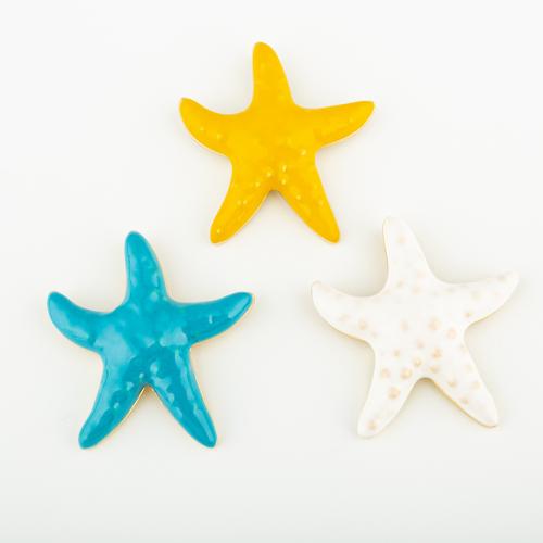 Brass Jewelry Pendants, Starfish, fashion jewelry & Unisex & enamel, more colors for choice, 38x34mm, Hole:Approx 3mm, Sold By PC