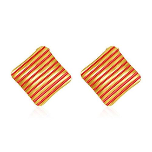 Stainless Steel Stud Earrings, 304 Stainless Steel, Rhombus, Vacuum Ion Plating, fashion jewelry & for woman & enamel, more colors for choice, 28x28mm, Sold By Pair