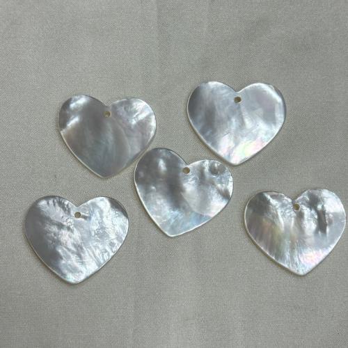 Natural White Shell Pendants, Heart, DIY, white, 23x27mm, Sold By PC