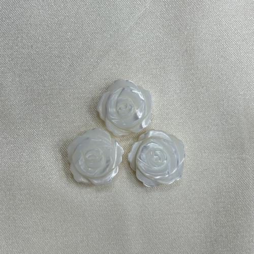 Natural Freshwater Shell Beads, Rose, Carved, DIY & different size for choice, white, Sold By PC