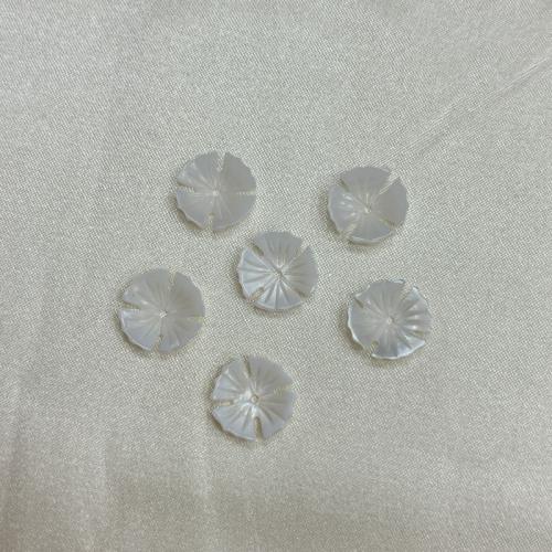 Shell Pendants, Freshwater Shell, Flower, Carved, DIY, white, 11mm, Sold By PC