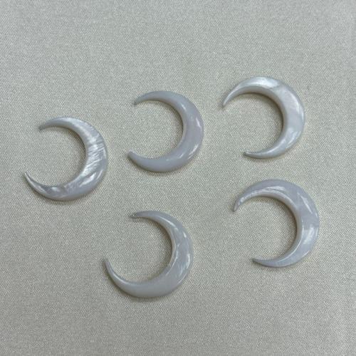 White Lip Shell Beads, Moon, Carved, DIY & different size for choice, white, Sold By PC